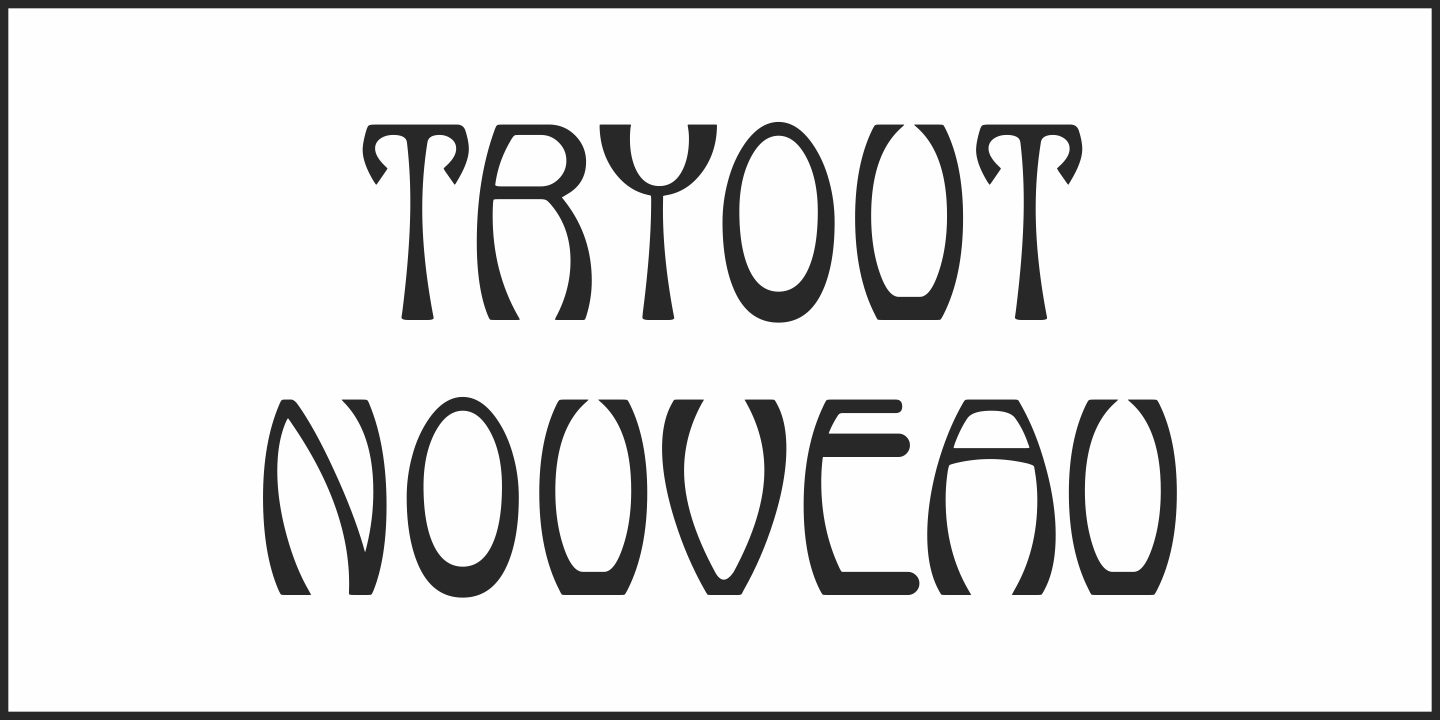 Przykład czcionki Tryout Nouveau JNL Regular